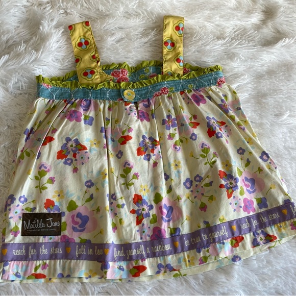 Matilda Jane | Apron shirt with flower designs sz 8 - Picture 7 of 12